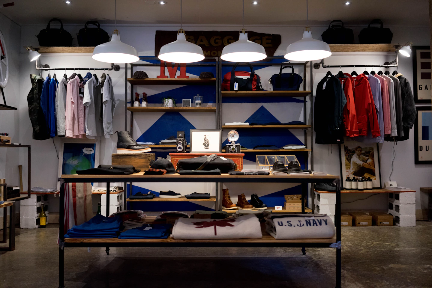 Carefully arranged shelves and displays in a contemporary shop